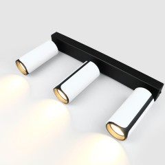 Спот на основании GWL-3GU10-M-IP20 Тройной Белый + Черный  Монохром