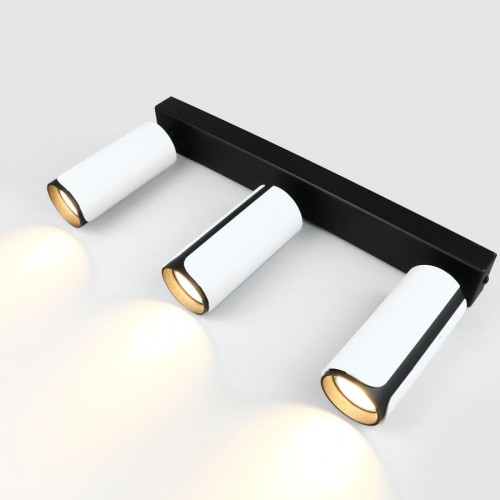 Спот на основании GWL-3GU10-M-IP20 Тройной Белый + Черный  Монохром