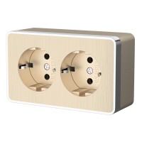 WERKEL WL15-02-03 / Розетка двойная с заземлением Gallant (Шампань рифленый) a041419 W5072110