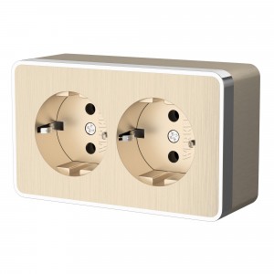 WERKEL WL15-02-03 / Розетка двойная с заземлением Gallant (Шампань рифленый) a041419 W5072110