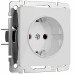 Розетка с заземлением (белый акрил)