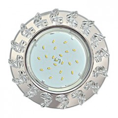 Ecola GX53 H4 Glass Круг с крупными прозр. стразами Елочка/фон зерк./центр.часть хром 54x120 (к+)