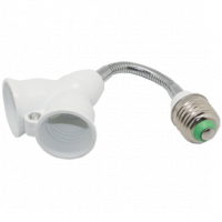 Ecola base Переходник гибкий с цоколя E27 на 2хE27 150мм Белый