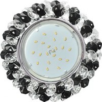 Ecola GX53 H4 5341 Glass Круглый с хрусталиками Прозрачный и Черный /Хром 56x120 (к+)