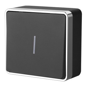 WERKEL WL15-01-04/ Выключатель одноклавишный с подсветкой Gallant (черный/хром) a041691 W5010135