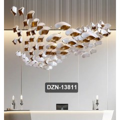 Светильник-инсталляция DZN-13811 БЕЛЫЙ+ЗОЛОТО D1000*1000/H1000/100 без источника света