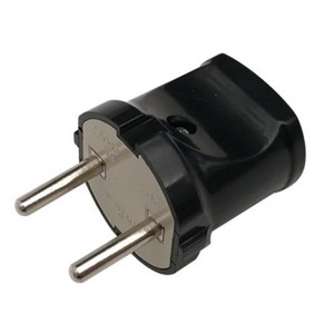 Вилка б/з чёрная 6А 250В GNRL470509