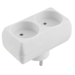 Сетевой разветвитель GTS-F-2-16, 16А, 2 места, плоский, б/з