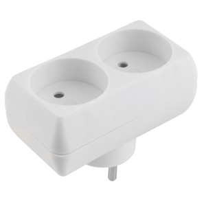 Сетевой разветвитель GTS-F-2-16, 16А, 2 места, плоский, б/з