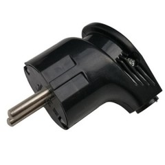 Вилка разборная GRV-P-16-С-G-B-IP20 угловая, с/з, черная