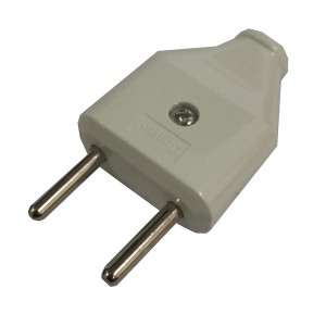 Вилка разборная GRV-P-6-F-W-IP20, 6А, плоская, б/з, белая, IP20, 1/50/1200