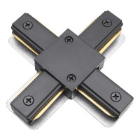 Коннектор для шинопровода Х- образный 1-фазный  G-1-TXT-IP20-B черный GNRL RSP