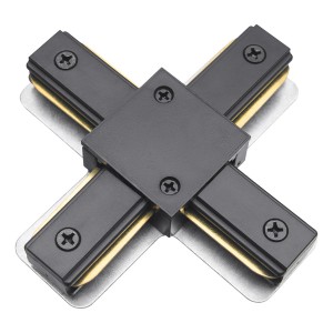 Коннектор для шинопровода Х- образный 1-фазный  G-1-TXT-IP20-B черный GNRL RSP