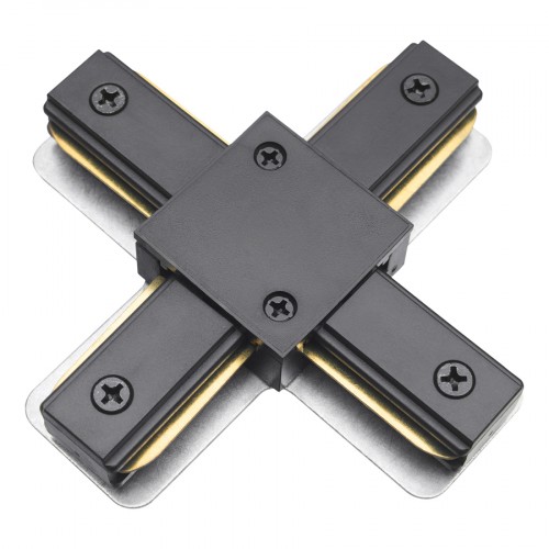 Коннектор для шинопровода Х- образный 1-фазный  G-1-TXT-IP20-B черный GNRL RSP