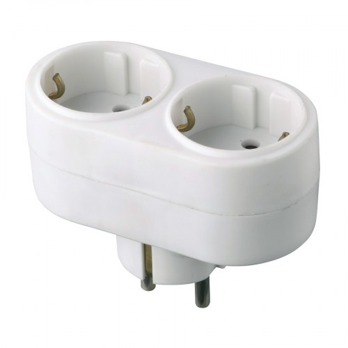 Сетевой разветвитель GTS-F-2-16-G, 16А, 2 места, плоский, с/з, 1/50 GNRL RSP