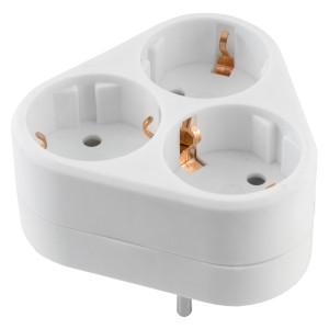 Сетевой разветвитель GTS-R-3-16-G, 16А, 3 места, круглый, с заземлением