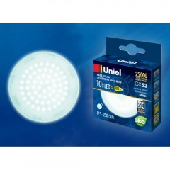 Лампа светодиодная Uniel GX53 10W 4000K матовая LED-GX53-10W/NW/GX53/FR PLZ01WH RSP