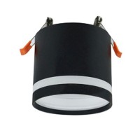 Ecola GX53 SP5374 светильник встраив. Спот без обода с полосой углубленный Черный матовый 82х97 (к+)