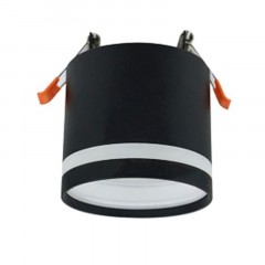 Ecola GX53 SP5374 светильник встраив. Спот без обода с полосой углубленный Черный матовый 82х97 (к+)