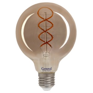 Лампа Филамент дымчато-серый G95 6 Вт Теплый свет General GLDEN-G95DSS-6-230-E27-1800 RSP