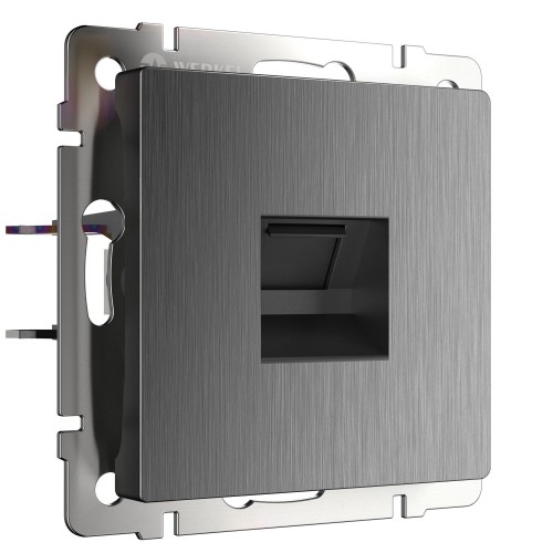 WERKEL WL04-RJ-45/ Розетка Ethernet RJ-45 (графит рифленый) a046601 W1181004