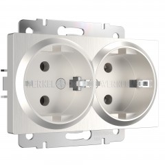 WERKEL WL13-SKG-02-IP20 / Розетка двойная с заземлениемм(Перламут.риф.) a041870 W1172013