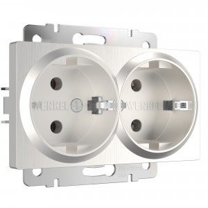 WERKEL WL13-SKG-02-IP20 / Розетка двойная с заземлениемм(Перламут.риф.) a041870 W1172013