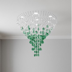 Светильник-инсталляция DZN-5051 ЗЕЛЕНЫЙ/ПРОЗРАЧНЫЙ