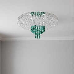 Светильник-инсталляция DZN-5052 ХРОМ + ЗЕЛЕНЫЙ/ПРОЗРАЧНЫЙ