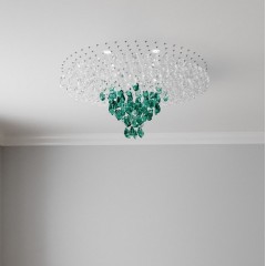 Светильник-инсталляция DZN-5053 ЗЕЛЕНЫЙ/ПРОЗРАЧНЫЙ