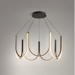 Светильник ElegantLight DZN-13080 ЧЕРНЫЙ D600/H400+1200/7/LED/100W/4500K HEITO 25-07