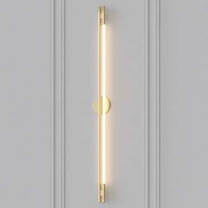 Настенный светильник Leto W01 (Латунь, 100х6.5 cm, латунь, канат, LED) RSP