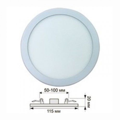 Ecola LED downlight встраив.1022 Круглый даунлайт с креплением под любое отверстие (50-100mm)  8W 220V 2800K 115x20