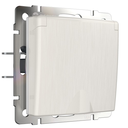 WERKEL WL13-SKGSC-01-IP44/Розетка влагозащ.с зазем.с защит.крышкой и шторками(перламут.риф.) a040892 W1171213