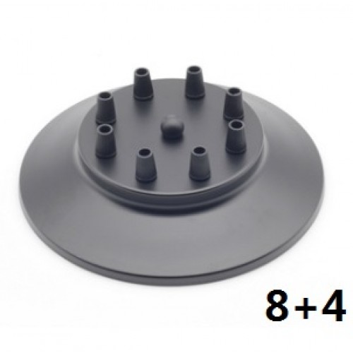 База 200мм/черный/8+4 фиксаторов - металлическая потолочная площадка для светильника, SPFR8376
