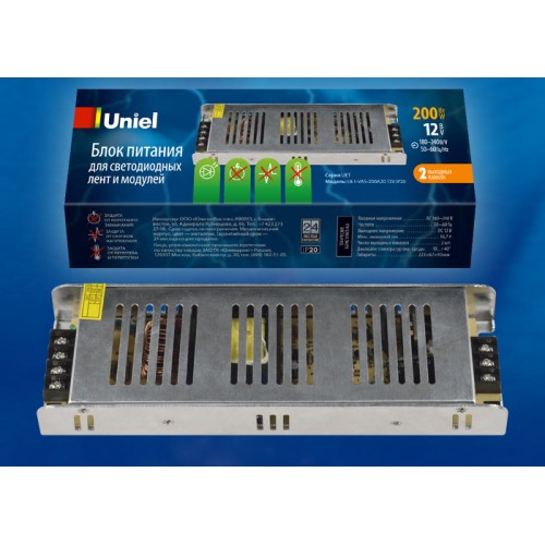 UET-VAS-200A20 12V IP20 Блок питания, 200Вт.   UL-00002432 RSP