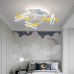 Светильник DZN-14042 СИНИЙ/ЖЁЛТЫЙ + ДЕРЕВО ` D730/H260/4/LED/50W 2.4G AIRPLANE