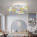 Светильник DZN-14042 СИНИЙ/ЖЁЛТЫЙ + ДЕРЕВО ` D730/H260/4/LED/50W 2.4G AIRPLANE