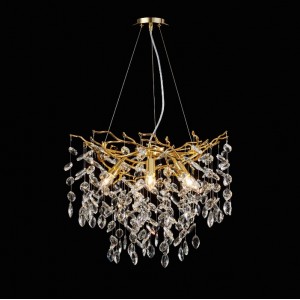 Светильник DZN-14072 ЗОЛОТО/ПРОЗРАЧНЫЙ D600/H240+1200/9/G9/40W FAINA2 24-12