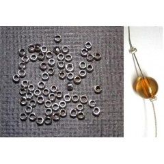 Зажим 1mm хром (форма шарика), для крепления хрустальных элементов, (цена за 100 из уп. по 100), SPFR26448