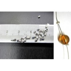 Зажим 1mm хром (форма трубка), для крепления хрустальных элементов, (цена за 100 из уп. по 100), SPFR26452