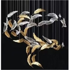 Светильник-инсталляция DZN-13207 ХРОМ + ПРОЗРАЧНЫЙ перья, без источника света VSST