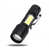 Фонарь светодиодный 535 ЧЕРНЫЙ D25/H95/2/LED USB-кабель, регулировка угла свечения, алюминиевый сплав RSP 24-11