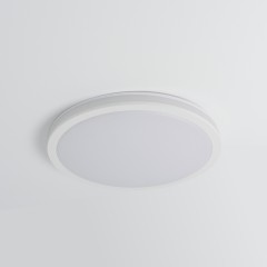 Светильник RG-UP3601 БЕЛЫЙ D225/H15/1+1/LED/36W/4000K с доп. торцевой подсветкой и с регулируемым монтажным диаметром IP40 (1/40)