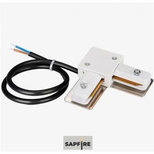 Коннектор для шинопровода угловой, белый с кабелем питания 30см ` (1 из 2шт в упаковке) (1/100) SPF24-07