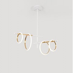 Светильник DZN-5316 БЕЛЫЙ + ЗОЛОТО D650/H800/4/LED/45W/4500K NIMBUS