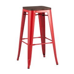 Стул барный TOLIX WOOD красный глянцевый
