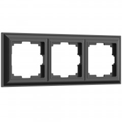 WERKEL W0032208/ Рамка на 3 поста (черный матовый)