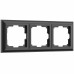 WERKEL W0032208/ Рамка на 3 поста (черный матовый)