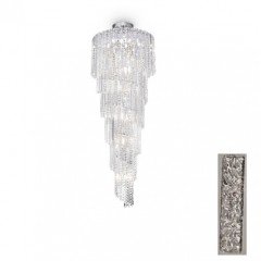 Светильник подвесной SAPFIR SPF-8604 ХРОМ D800/H3000/8/E14/40W FROST 23-07 (4 КОРОБКИ !!!) <